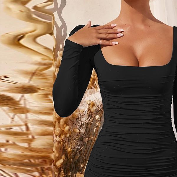 long sleeve womens dresses square neck spring autumn black wrap ruched bodycon dress women backless white elegant short mini party, Black;gray
long sleeve womens dresses square neck spring autumn black wrap ruched bodycon dress women backless white elegant short mini party, Black;gray