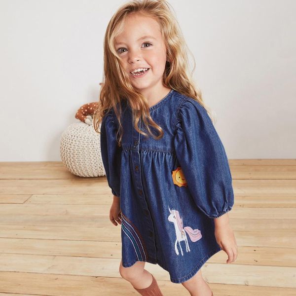 girl's dresses autumn children's clothing girl denim dress cartoon european and american style long-sleeved, Red;yellow
girl's dresses autumn children's clothing girl denim dress cartoon european and american style long-sleeved, Red;yellow