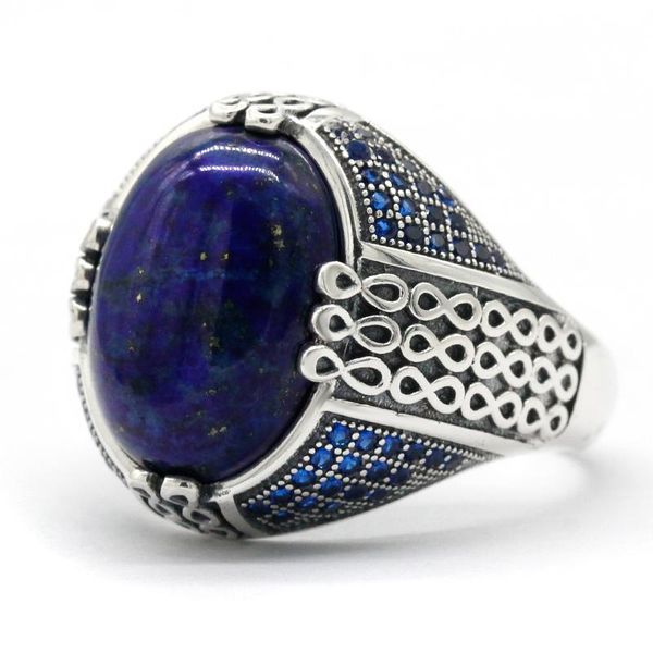 lapis lazuli stone for men 925 sterling silver blue vintage stripe ring turkish thai jewelry male women gift cluster rings, Golden;silver
lapis lazuli stone for men 925 sterling silver blue vintage stripe ring turkish thai jewelry male women gift cluster rings, Golden;silver
