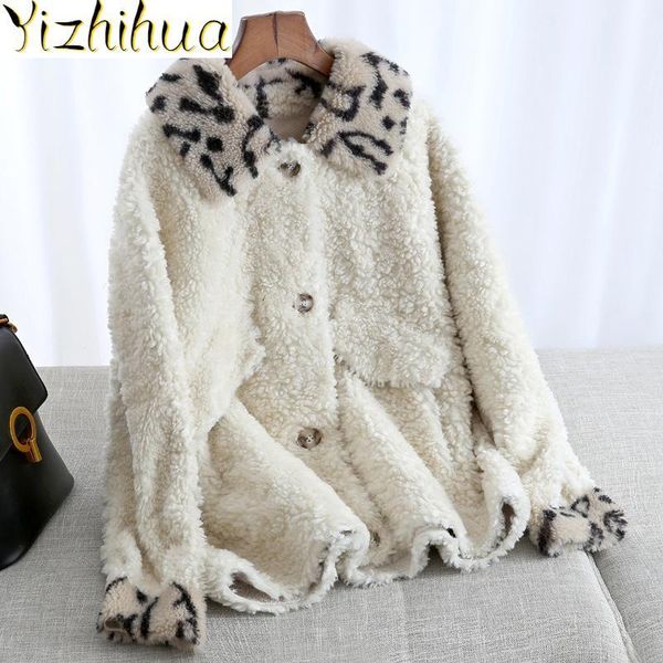 women's fur & faux winter coat women autumn sheep shearling real female 100% wool s korean leopard jacket manteau femme my4383 icc, Black
women's fur & faux winter coat women autumn sheep shearling real female 100% wool s korean leopard jacket manteau femme my4383 icc, Black