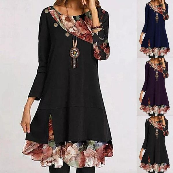 stylish women vintage elegant o neck long sleeve floral print patchwork irregular mini dress casual dresses, Black;gray
stylish women vintage elegant o neck long sleeve floral print patchwork irregular mini dress casual dresses, Black;gray