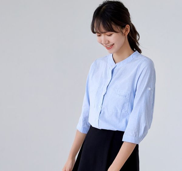 women's blouses & shirts womens blouses stand collar half sleeve shirts casual loose blouse button blusas mujer de moda, White
women's blouses & shirts womens blouses stand collar half sleeve shirts casual loose blouse button blusas mujer de moda, White