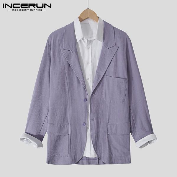 men's suits & blazers incerun 2021 men casual blazer cotton solid color lapel long sleeve button vintage streetwear leisure pockets coa, White;black
men's suits & blazers incerun 2021 men casual blazer cotton solid color lapel long sleeve button vintage streetwear leisure pockets coa, White;black