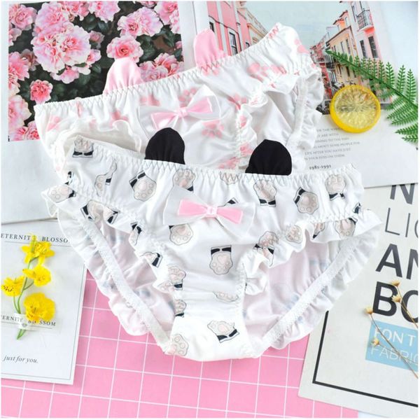 lovely lolita cartoon cat paw panties for women cute bow underwear ruffle briefs solid rabbit ear lingerie student, Black;white
lovely lolita cartoon cat paw panties for women cute bow underwear ruffle briefs solid rabbit ear lingerie student, Black;white
