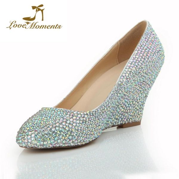 rhinestone wedge heel wedding shoes summer arrival women fashion ab crystal bride nightclub pumps size 9.5 dress, Black
rhinestone wedge heel wedding shoes summer arrival women fashion ab crystal bride nightclub pumps size 9.5 dress, Black