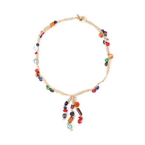 chokers exaggerated bohemian hand woven ceramic bead clavicle chain european and american retro rope pendant necklace, Golden;silver
chokers exaggerated bohemian hand woven ceramic bead clavicle chain european and american retro rope pendant necklace, Golden;silver