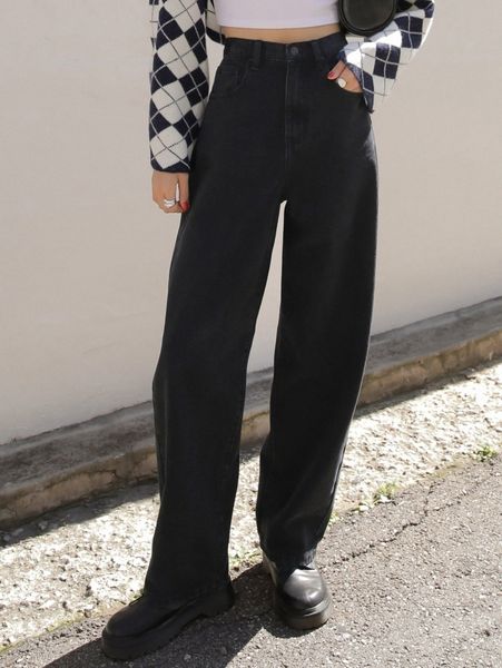 dazy high waist straight leg jeans b2t1#, Blue 
dazy high waist straight leg jeans b2t1#, Blue