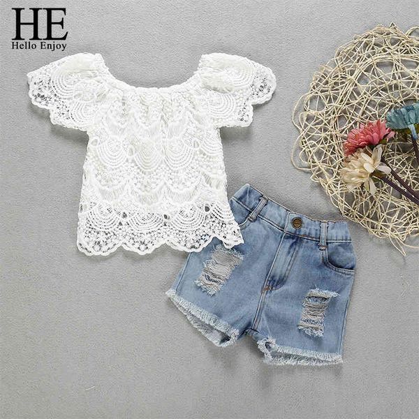 jumpsuits summer girls clothing set lace fashion toddler children hollow kids sleeveless + denim shorts kids' wear rt6s, Blue
jumpsuits summer girls clothing set lace fashion toddler children hollow kids sleeveless + denim shorts kids' wear rt6s, Blue