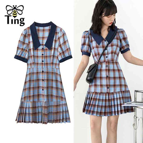 sweet girl plaid pleated mini short dress vintage pull sleeve peter pan collar young school vestidos za 210513, Black;gray
sweet girl plaid pleated mini short dress vintage pull sleeve peter pan collar young school vestidos za 210513, Black;gray