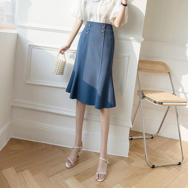 skirts korean summer fishtail skirt women a-line ol high waist black mid blue trumpet knee-length office femme
skirts korean summer fishtail skirt women a-line ol high waist black mid blue trumpet knee-length office femme