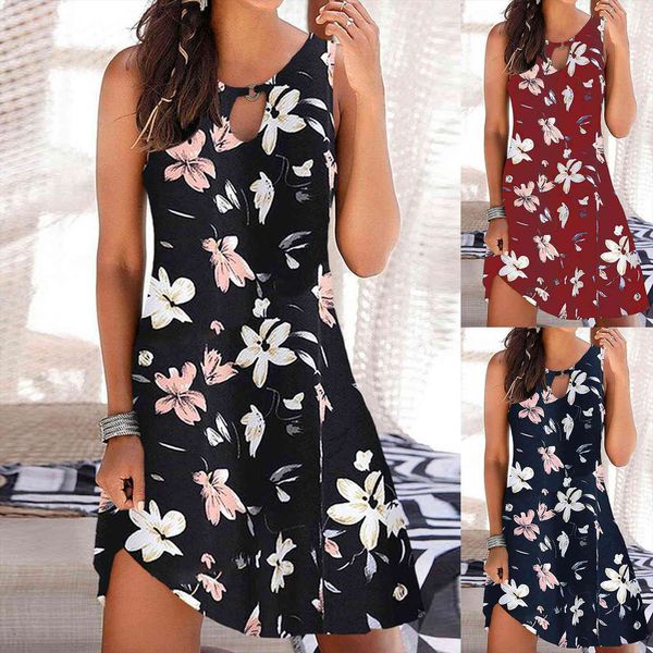 summer o neck flower print womens dresses sleeveless casual boho beach party loose daily, Black;gray
summer o neck flower print womens dresses sleeveless casual boho beach party loose daily, Black;gray