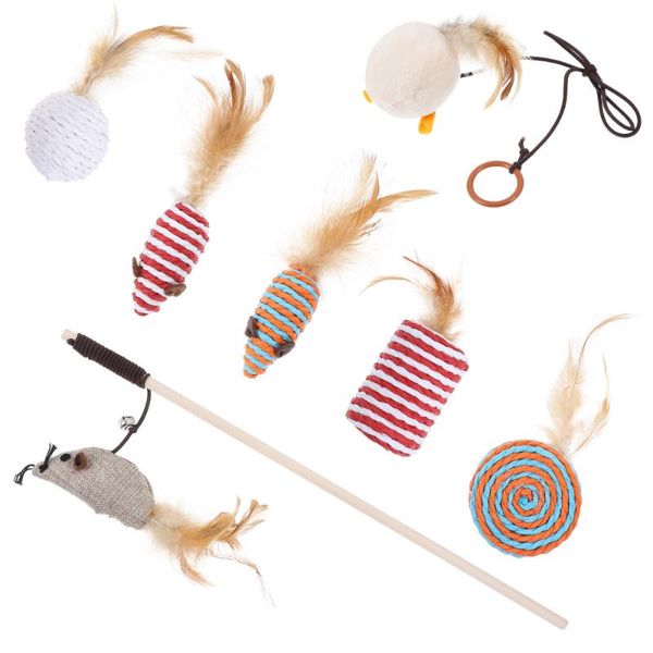 cat toys 1 set pet teaser teasing saury wand kitten stick