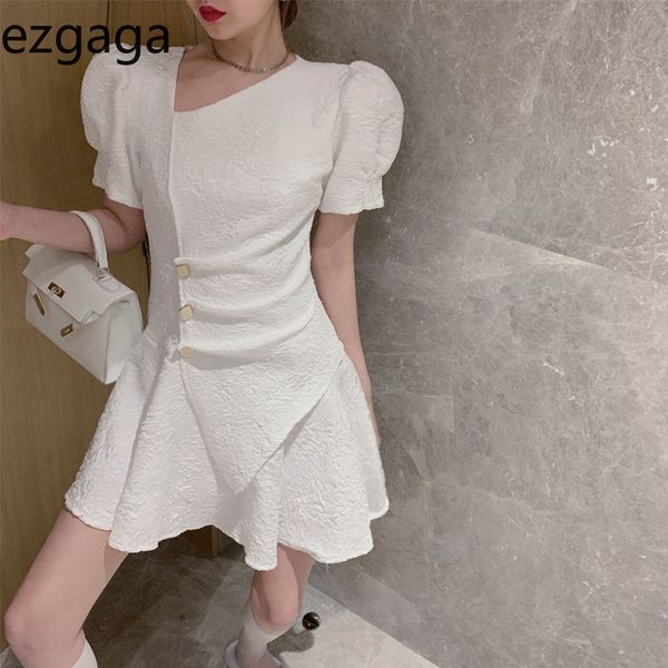 ezgaga french style vintage chic women dress short sleeve button summer fashion solid slim ruched diagonal collar mermaid dress 210430, Black;gray
ezgaga french style vintage chic women dress short sleeve button summer fashion solid slim ruched diagonal collar mermaid dress 210430, Black;gray