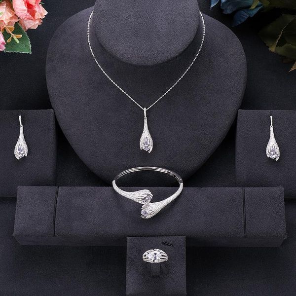 earrings & necklace accking luxury 4pcs dubai nigeria bridal jewelry sets earring for women wedding party accessories, Silver
earrings & necklace accking luxury 4pcs dubai nigeria bridal jewelry sets earring for women wedding party accessories, Silver