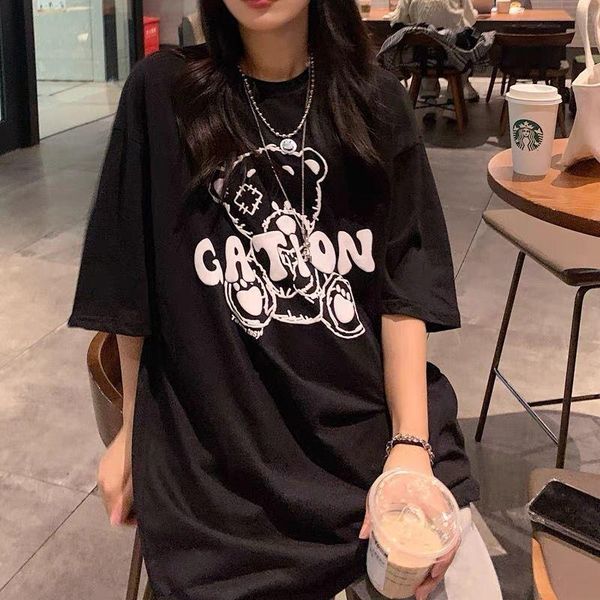 women's t-shirt gothic cartoon print shirts woman summer cute letter bear short sleeve graphic oversize harajuku casual loose tee top, White
women's t-shirt gothic cartoon print shirts woman summer cute letter bear short sleeve graphic oversize harajuku casual loose tee top, White