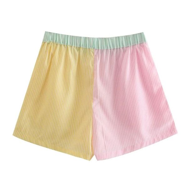 women's shorts women fashion patchwork striped print casual summer female chic elastic waist ladies short, White;black
women's shorts women fashion patchwork striped print casual summer female chic elastic waist ladies short, White;black