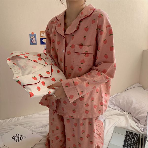 sleepwear two pieces suit strewberry printing gentle nightwear sweet soft casual loose fashion long sleeves pajamas set, Black;red
sleepwear two pieces suit strewberry printing gentle nightwear sweet soft casual loose fashion long sleeves pajamas set, Black;red