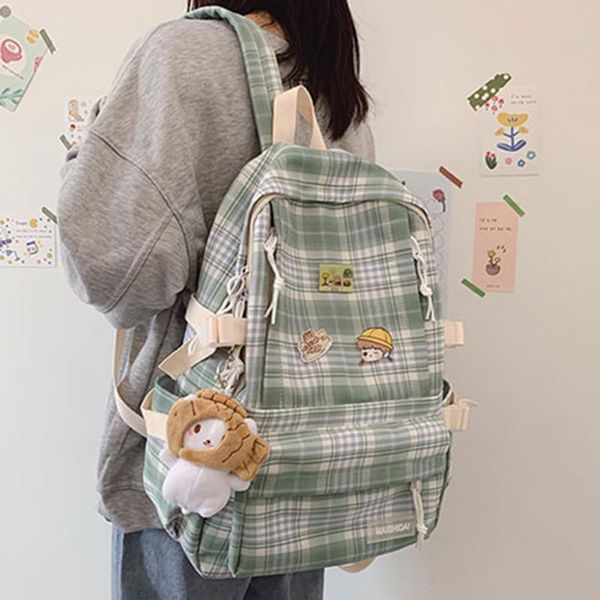 school bags vintage plaid printing women daily backpack simple preppy style large capacity for students girls travel rucksacks
school bags vintage plaid printing women daily backpack simple preppy style large capacity for students girls travel rucksacks