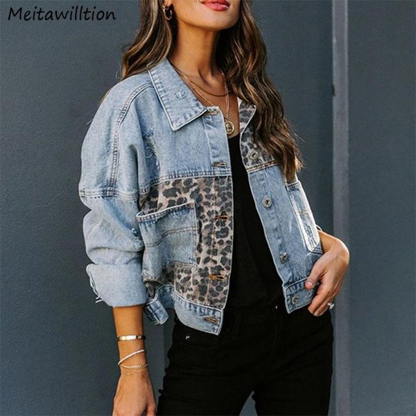 women's jackets spring autumn women leopard patchwork denim jacket 2021 casual lapel long sleeve button coat vintage korean loose, Black;brown
women's jackets spring autumn women leopard patchwork denim jacket 2021 casual lapel long sleeve button coat vintage korean loose, Black;brown
