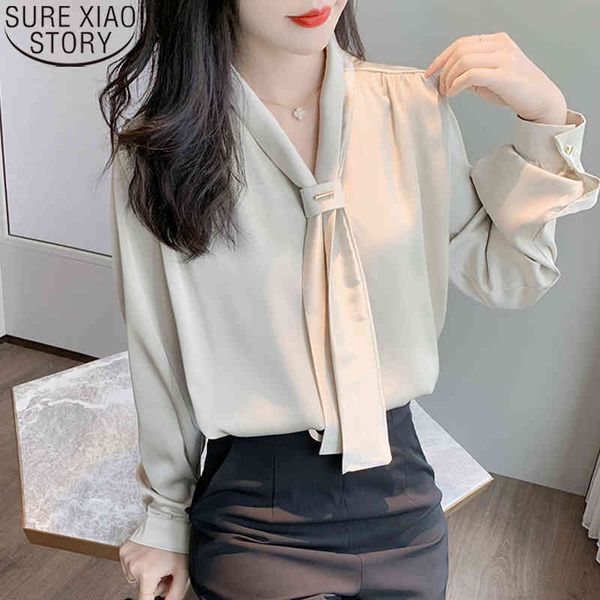 office lady long sleeve women satin autumn chiffon shirt ol style loose v-neck womens and blouses clothes 10842 210417, White
office lady long sleeve women satin autumn chiffon shirt ol style loose v-neck womens and blouses clothes 10842 210417, White