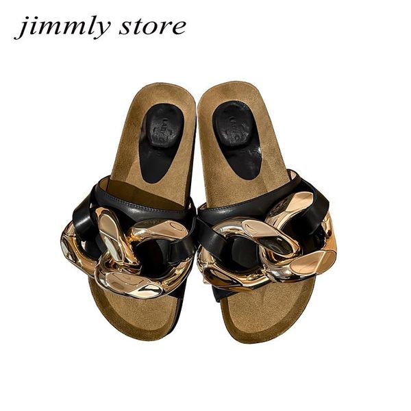 design gold chain women slipper closed toe slip on mules shoes round low heels casual slides flip flop slippers, Black
design gold chain women slipper closed toe slip on mules shoes round low heels casual slides flip flop slippers, Black