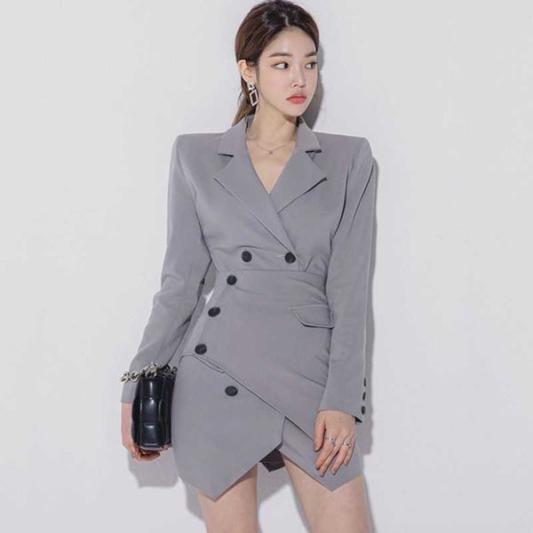 korean spring fashion office ol lady dresses notched collar double breasted chic irregular mini dress 210526, Black;gray
korean spring fashion office ol lady dresses notched collar double breasted chic irregular mini dress 210526, Black;gray