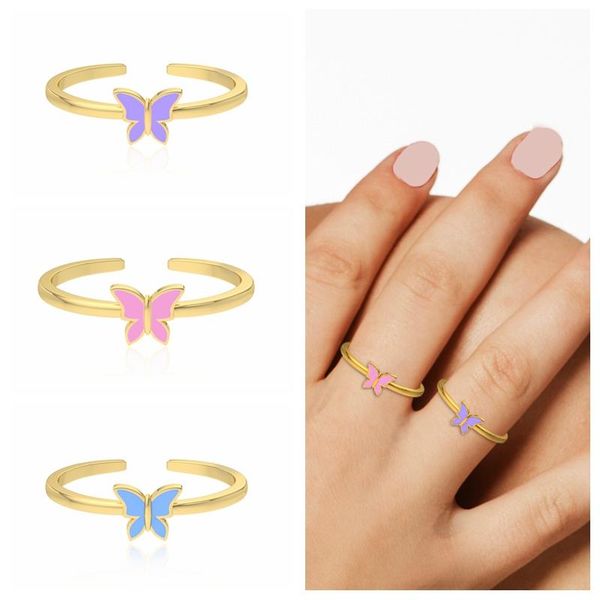 cluster rings viny blue purple pink butterfly zircon enamel ring 925 sterling silver luxury jewelry for women anillos bague bijoux 2021, Golden;silver
cluster rings viny blue purple pink butterfly zircon enamel ring 925 sterling silver luxury jewelry for women anillos bague bijoux 2021, Golden;silver