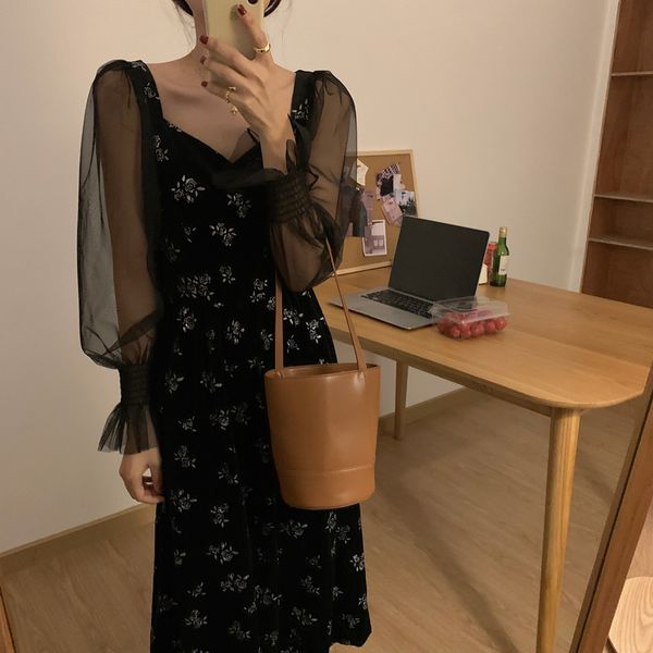 dresses french mesh vintage chic flowers office lady women patchwork sweet high waist slim es vestidos, Black;gray
dresses french mesh vintage chic flowers office lady women patchwork sweet high waist slim es vestidos, Black;gray