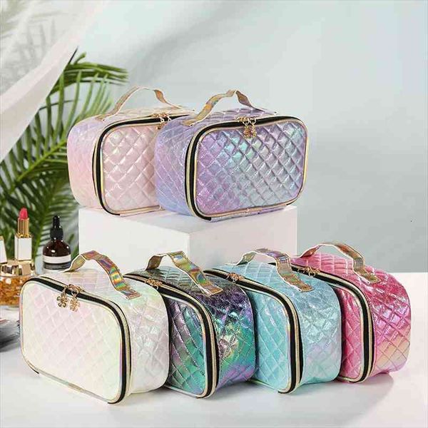 fashion colorful laser pu cosmetic bags leather portable case makeup casual square lattice women storage wash bolso
fashion colorful laser pu cosmetic bags leather portable case makeup casual square lattice women storage wash bolso