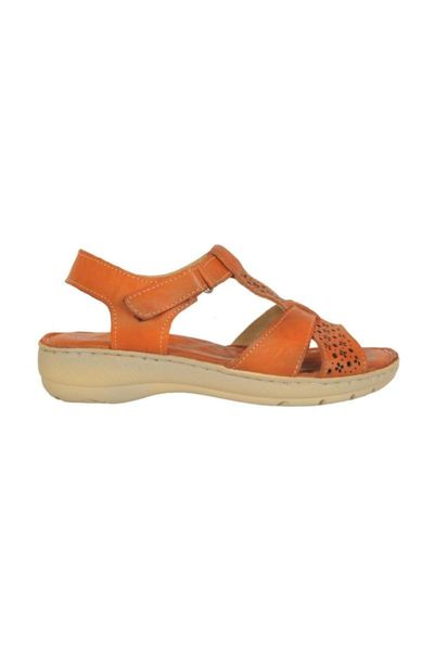 sandals 21305 tan leather orthopedic lady, Black