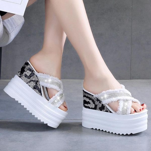 slippers fashion 2021 casual women's summer thick bottom open-toe wedges rhinestones cross band shoe platform sandals d2#2, Black
slippers fashion 2021 casual women's summer thick bottom open-toe wedges rhinestones cross band shoe platform sandals d2#2, Black