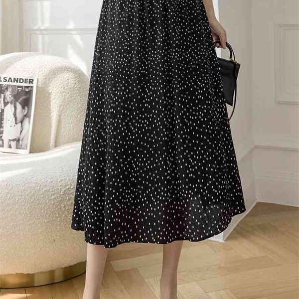 summer skirt women high waist fashion retro beach dots chiffon female elegant bohemia woman skirts 210507, Black
summer skirt women high waist fashion retro beach dots chiffon female elegant bohemia woman skirts 210507, Black