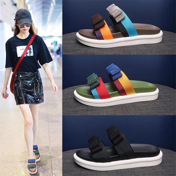 slippers summer woman platform open toed beach fashion mixed colors buckle flip flops soft comfortable outdoor chunky slides, Black
slippers summer woman platform open toed beach fashion mixed colors buckle flip flops soft comfortable outdoor chunky slides, Black
