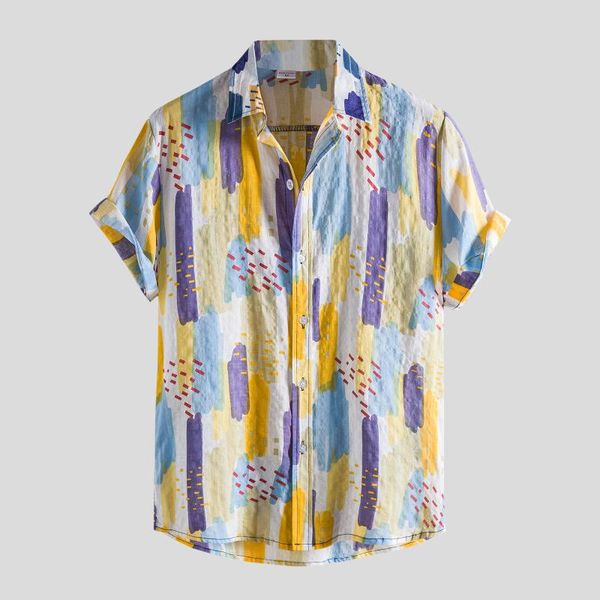 men's casual shirts summer vintage for men color print short sleeve button turn-down collar shirt blouse clothing chemise homme, White;black
men's casual shirts summer vintage for men color print short sleeve button turn-down collar shirt blouse clothing chemise homme, White;black