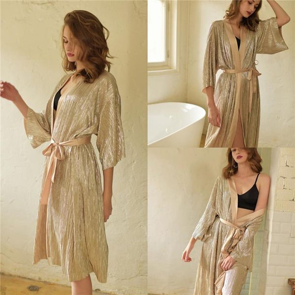 wraps & jackets morning gowns pajamas female custom made pleated soft silk stretch fabric nightgown v neck wedding cape cloak comfortab, White
wraps & jackets morning gowns pajamas female custom made pleated soft silk stretch fabric nightgown v neck wedding cape cloak comfortab, White