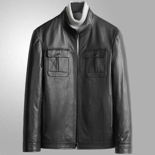 jacket genuine leather slim fit motorcycle jackets men clothes short men's & faux, Black
jacket genuine leather slim fit motorcycle jackets men clothes short men's & faux, Black