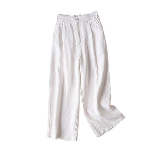 women's pants & capris fashion summer women nine-minute high waist casual cotton wide leg ol professional office ladies, Black;white
women's pants & capris fashion summer women nine-minute high waist casual cotton wide leg ol professional office ladies, Black;white