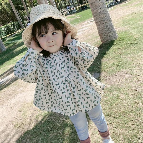 shirts brand kids baby girls leave print blouse flare long sleeve ruffle children spring clothes 1-7y, White;black
shirts brand kids baby girls leave print blouse flare long sleeve ruffle children spring clothes 1-7y, White;black