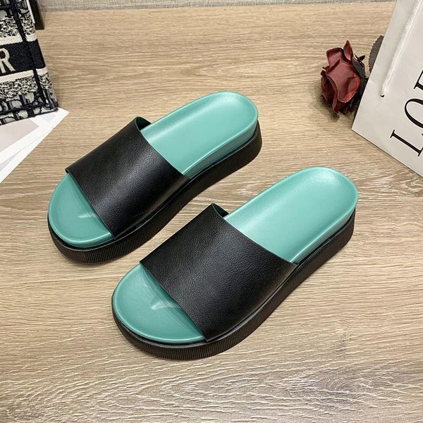 slippers women slides thick soles sandals black white platform soft bottom round peep toe woman flip flops claquette femme 2021
slippers women slides thick soles sandals black white platform soft bottom round peep toe woman flip flops claquette femme 2021