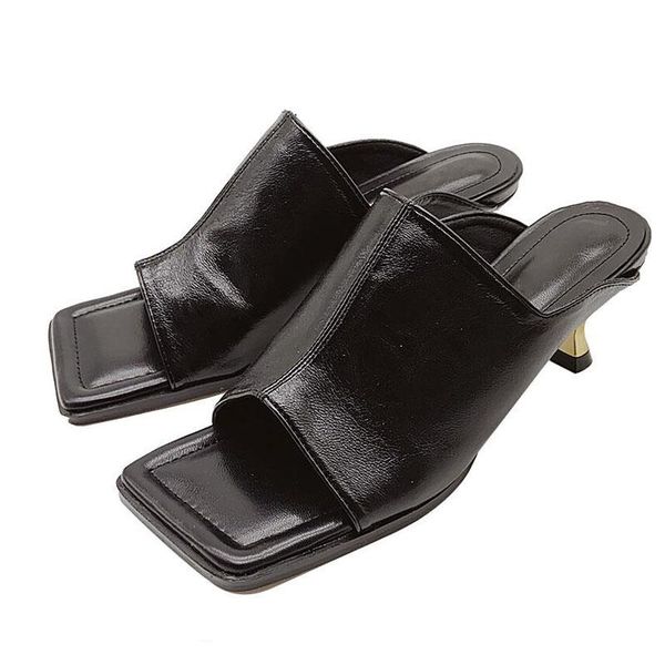 vintage square toe slipper sandals women solid gingham high heel 7cm women's block ladies shoes y558-3, Black
vintage square toe slipper sandals women solid gingham high heel 7cm women's block ladies shoes y558-3, Black