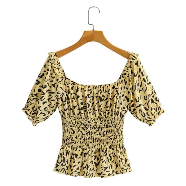 spring women leopard print square collar pleated shirt female puff sleeve blouse casual lady slim blusas s8558 210430, White
spring women leopard print square collar pleated shirt female puff sleeve blouse casual lady slim blusas s8558 210430, White