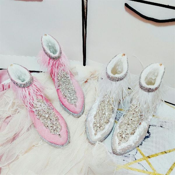 boots fringed firebird hair golden velvet pointed trifle platform insole high plush shoes, Black