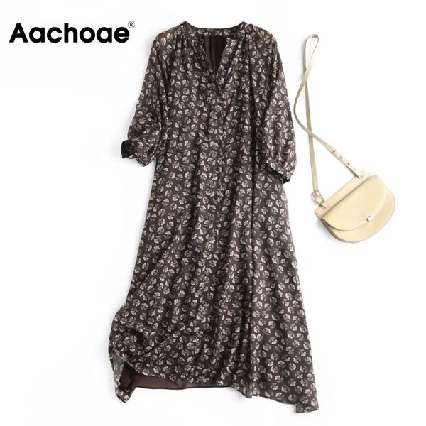 women v neck vintage long dresses floral printed loose casual dress three quarter sleeve shirt dress vestidos mujer, Black;white
women v neck vintage long dresses floral printed loose casual dress three quarter sleeve shirt dress vestidos mujer, Black;white