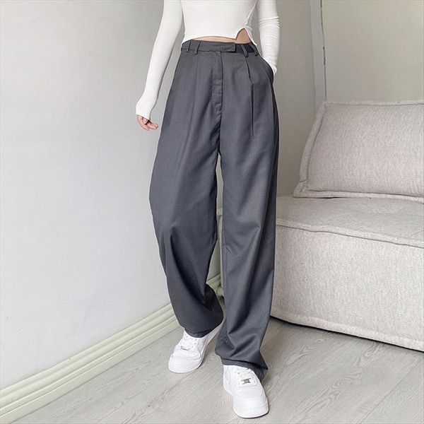 with clips streetwear womens capris wide leg casual loose high waist ladies trousers elegant long pantalon cargo femme, Black;white
with clips streetwear womens capris wide leg casual loose high waist ladies trousers elegant long pantalon cargo femme, Black;white