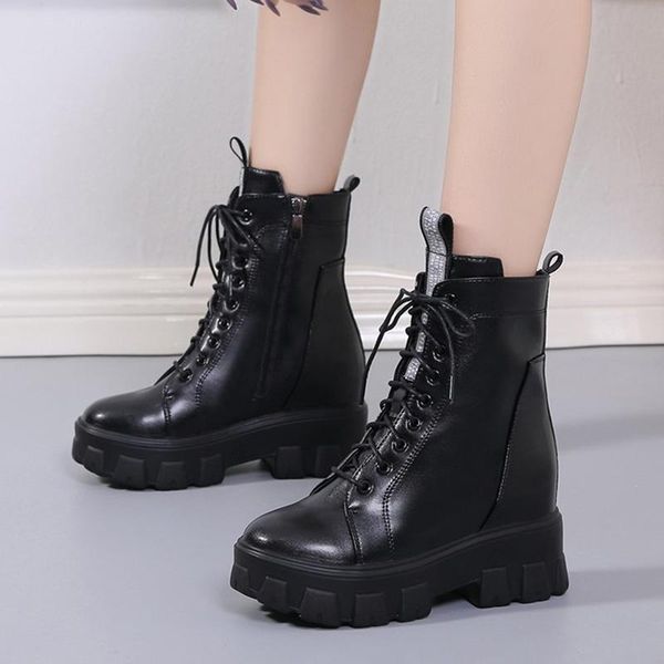 boots lace up platform ankle mujer drop height increasing shoes woman zip women winter chunky pu leather, Black
boots lace up platform ankle mujer drop height increasing shoes woman zip women winter chunky pu leather, Black