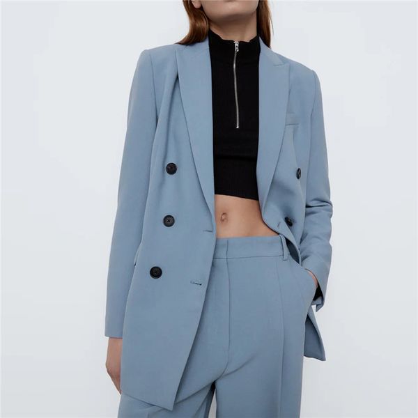 fashion double breasted loose fitting blazer coat women vintage long sleeve pockets female outerwear chic 210430, White;black
fashion double breasted loose fitting blazer coat women vintage long sleeve pockets female outerwear chic 210430, White;black
