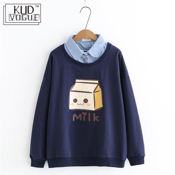women's hoodies & sweatshirts sweatshirt women cute print milk box shirt collar pullover harajuku white kawaii japanese style mori girl, Black
women's hoodies & sweatshirts sweatshirt women cute print milk box shirt collar pullover harajuku white kawaii japanese style mori girl, Black