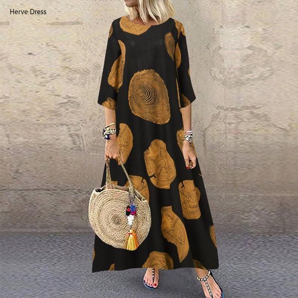 casual dresses woman plus size loose dress 3/4 sleeves floral daily print long maxi boho holiday robe o neck #t1g uypw, Black;gray
casual dresses woman plus size loose dress 3/4 sleeves floral daily print long maxi boho holiday robe o neck #t1g uypw, Black;gray