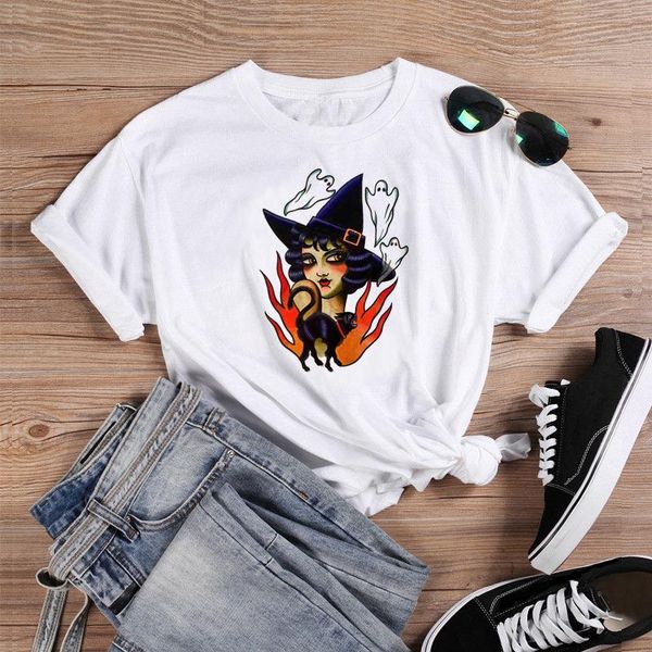 women's t-shirt colored the good witch ghost women 100% cotton funny tumblr casual grunge graphic hipster fashion tee tshirt, White
women's t-shirt colored the good witch ghost women 100% cotton funny tumblr casual grunge graphic hipster fashion tee tshirt, White