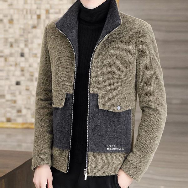 men's wool & blends 2021 autumn winter jackets for short splicing slim casual trench coat social streetwear overcoat male clothing, Black
men's wool & blends 2021 autumn winter jackets for short splicing slim casual trench coat social streetwear overcoat male clothing, Black